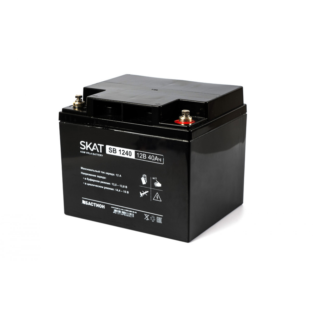 АККУМУЛЯТОР СВИНЦОВО-КИСЛОТНЫЙ SKAT SB 12В 40Ач