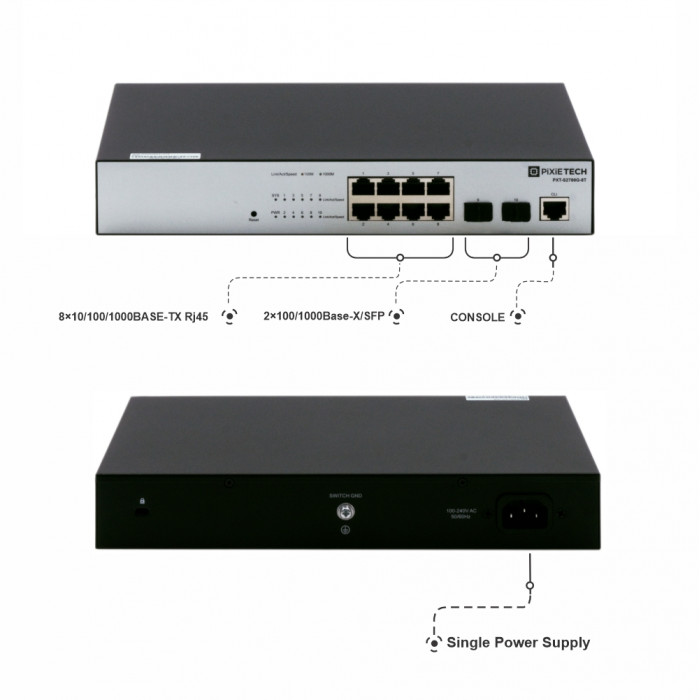 Управляемый коммутатор уровня L2 PXT-S2780G-8T