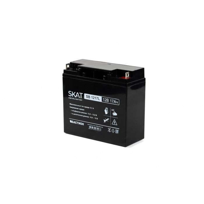 АККУМУЛЯТОР СВИНЦОВО-КИСЛОТНЫЙ SKAT SB 12В 17Ач L