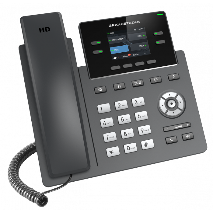 Grandstream GRP2612 (без PoE) - IP телефон. 2 SIP аккаунта, 4 линии, цветной LCD
