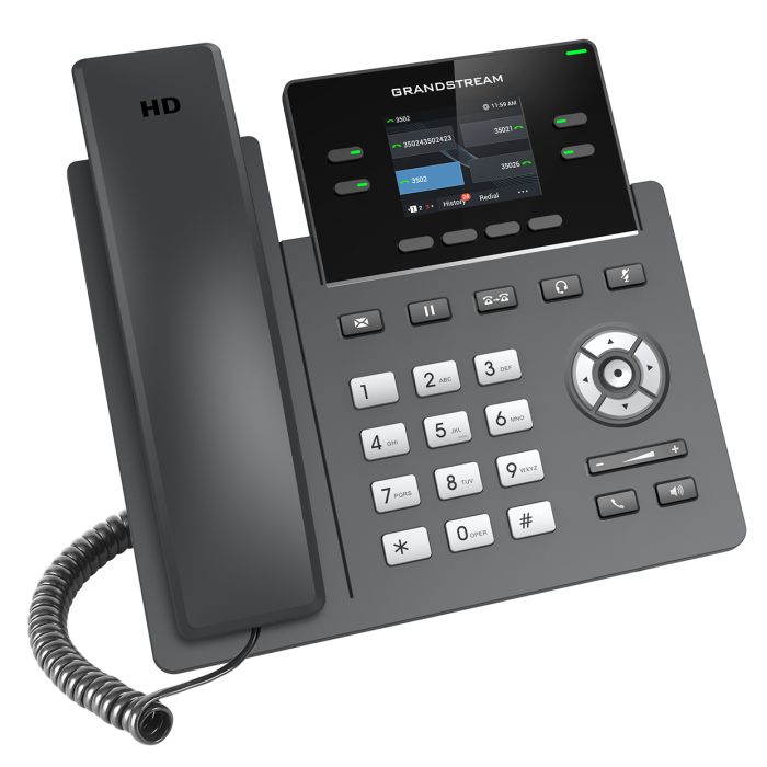 IP телефон Grandstream GRP2612P (PoE, блок питания не входит в комплект). 4 SIP аккаунта, 4 линии, цветной LCD, PoE, 16 virtualBLF