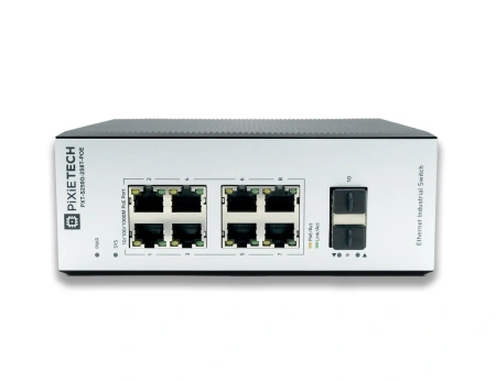 Управляемый промышленный POE коммутатор Pixietech PXT-S250G-2S8T-POE